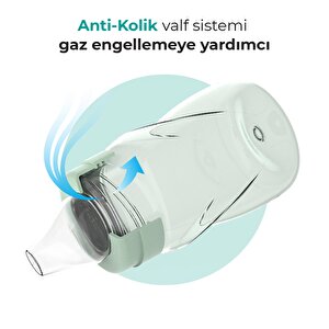 Kulplu Akıtmaz Alıştırma Bardaı 270ml Powder Green & Anti- kolik Uç