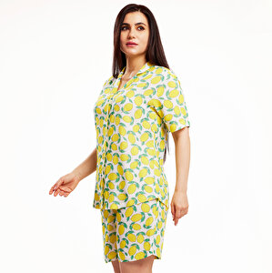 Limon Desenli Pijama Takımı Anne Giyim