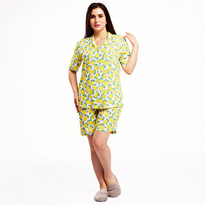 Limon Desenli Pijama Takımı Anne Giyim