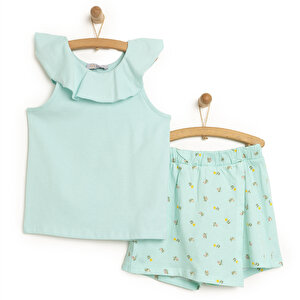 AtbTex Love Flowers Bluz-Şo, Mint, 1 Yaş