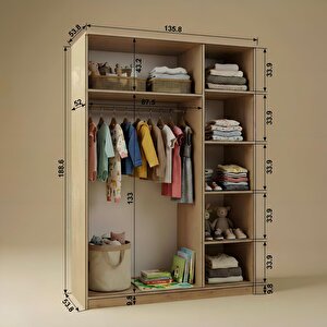 Lucas 3 Kapaklı  Safir Meşe 190x135