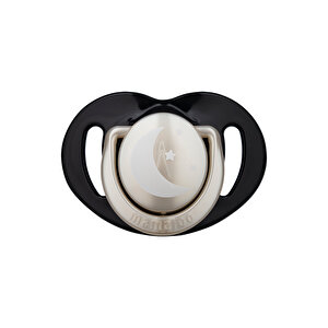 Black&Pearl Desenli 2'li Silikon Ortodontik Gece-Gündüz Yalancı Emzik 0 Ay + (Kutulu)