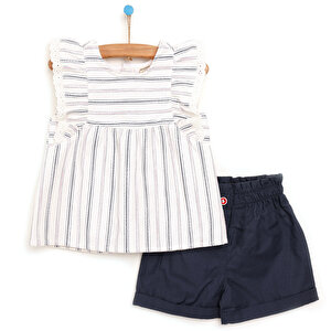 Bebbek Marine Girl Bluz-Şor, Beyaz, 9 Ay