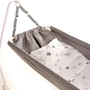 Marmaris Katlanır ve Sallanabilir Bebek Hamağı Gri