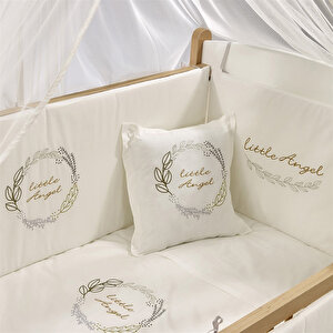 Mia Naturel Anne Yanı Ahşap Sallanabilir ve Asansörlü Beşik Beyaz/Naturel 60x120cm