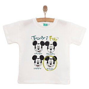Disney Mickey Mouse Erkek T, Beyaz, 9 Ay