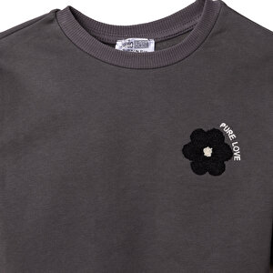 Kız Bebek Monochrome Sweatshirt - Tayt Üç İplik Reçme Paça Kız Bebek Monochrome Sweatshirt - Tayt Üç İplik Reçme Paça