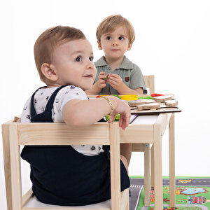 Montessori Ahşap Çocuk Masa ve 2 Sandalye Set Montessori Ahşap Çocuk Masa ve 2 Sandalye Set