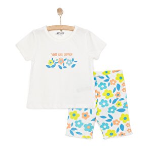HelloBaby Motto Girl Tshirt, Beyaz, 9 Ay