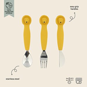 Mrs. Lion Silikon Çatal Kaşık ve Bıçak Seti