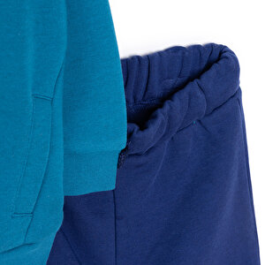 Erkek Bebek Eşofman Takım Şardonlu Kumaş Nordic Forest Bisiklet Yaka Uzun Kol Yeşil