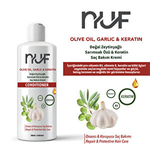 Nuf Doğal Zeytinyağı, Keratin ve Sarımsak Yetişikin Saç Kremi 250 mL