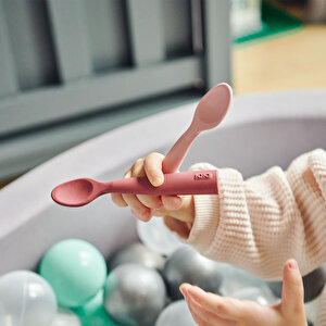 Nam Nam 2li Silikon Mama Kaşığı Pembe-Gül Kurusu