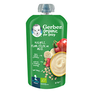 Organic Yulaflı Elma, Çilek ve Muz 110 gr