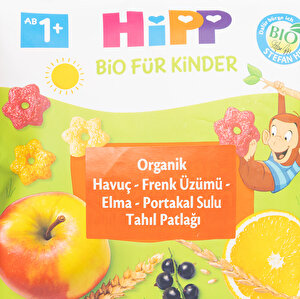 Organik Havuçlu Frenk Üzümlü Elmalı Portakallı Tahıl Patlağı