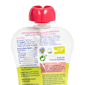 Organik Mangolu Yoğurtlu Muzlu Şeftali Püresi 100gr