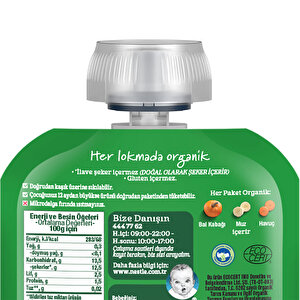 Organik Balkabaklı Muzlu Havuçlu Meyve Püresi 90 gr