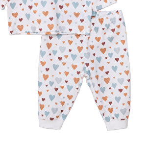 Kız Bebek Pijama Takım Organik Kumaş Çıtçıtlı Pambuliq Bisiklet Yaka Uzun Kollu Kız Bebek Pijama Takım Organik Kumaş Çıtçıtlı Pambuliq Bisiklet Yaka Uzun Kollu