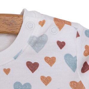 Kız Bebek Pijama Takım Organik Kumaş Çıtçıtlı Pambuliq Bisiklet Yaka Uzun Kollu Kız Bebek Pijama Takım Organik Kumaş Çıtçıtlı Pambuliq Bisiklet Yaka Uzun Kollu