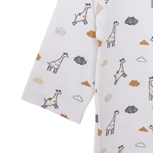 Unisex Bebek Organik Pijama Takım İnterlok Çıtçıtlı Pambuliq  Bisiklet Yaka Uzun Kol