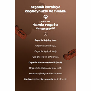 Organik Vegan Keçiboynuzlu ve Fındıklı Kurabiye 55 gr