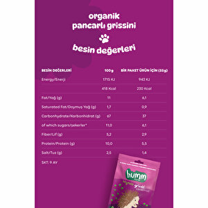 Organik Vegan Pancarlı Grissini 55 gr Organik Vegan Pancarlı Grissini 55 gr