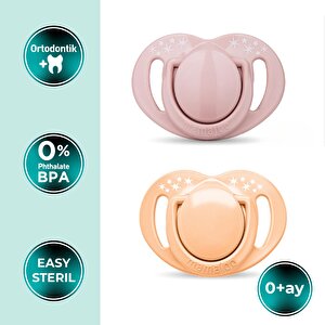 Ortodontik Silikon Emzik 2'li Powder Pnk & Blush 0+ Ay (Sterilizasyon/Saklama Kutulu)