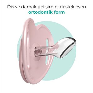 Ortodontik Silikon Emzik 2'li Powder Pnk & Blush 0+ Ay (Sterilizasyon/Saklama Kutulu)
