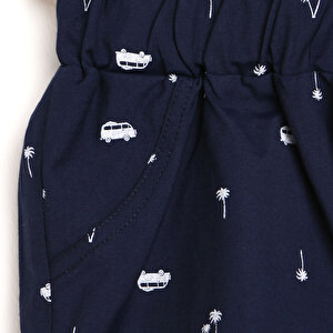 Love Holiday Karavan Palmiye Baskılı Denim Şort