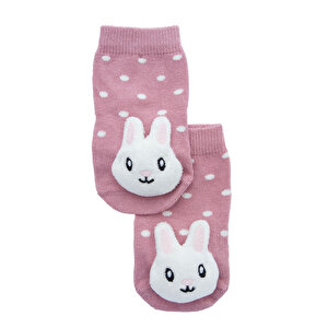 HelloBaby Oyuncaklı Çorap, Pembe, 0-6 Ay
