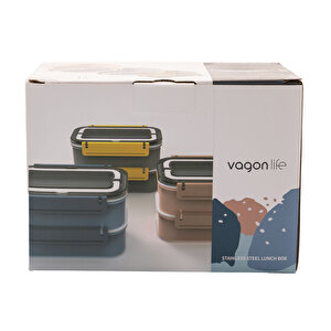 Paslanmaz Çelik 1600ml Lunch Box Pembe