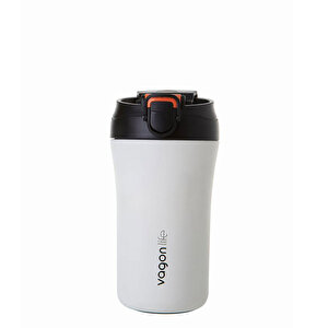 Çelik Mug ve Matara Termos 400 ml Beyaz