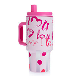 Paslanmaz Çelik Mug ve Matara Termos 800 ml Pembe