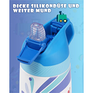 Paslanmaz Çelik, Pipetli, Kilitlenebilir Çocuk Matarası 350 ml-Mavi Tren Paslanmaz Çelik, Pipetli, Kilitlenebilir Çocuk Matarası 350 ml-Mavi Tren