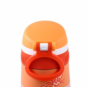 Shamobo Paslanmaz Çelik, Pipetli, Kilitlenebilir Çocuk Matarası 350 ml Turuncu