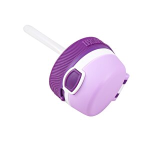 Shamobo Paslanmaz Çelik, Pipetli,Kilitlenebilir Çocuk Matarası 350 ml Mor