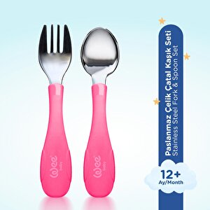 Paslanmz Çelik Çatal Kaşık Seti Pembe Paslanmz Çelik Çatal Kaşık Seti Pembe