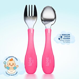 Paslanmz Çelik Çatal Kaşık Seti Pembe Paslanmz Çelik Çatal Kaşık Seti Pembe