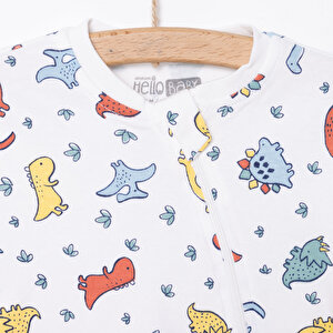 Erkek Fermuarlı Uzun Kol Dinazor Desenli Patiksiz Tulum Erkek Fermuarlı Uzun Kol Dinazor Desenli Patiksiz Tulum