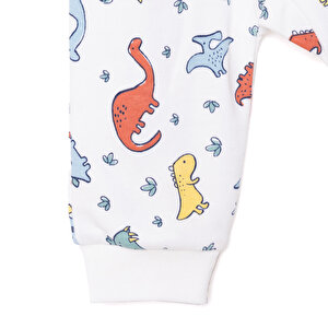 Erkek Fermuarlı Uzun Kol Dinazor Desenli Patiksiz Tulum Erkek Fermuarlı Uzun Kol Dinazor Desenli Patiksiz Tulum