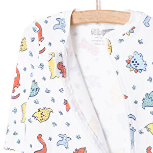 Erkek Fermuarlı Uzun Kol Dinazor Desenli Patiksiz Tulum Erkek Fermuarlı Uzun Kol Dinazor Desenli Patiksiz Tulum