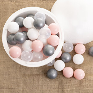 Pembe-Gümüş-Beyaz-Şeffaf Havuz Topları 50'li 7 cm