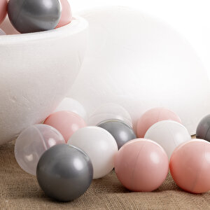 Pembe-Gümüş-Beyaz-Şeffaf Havuz Topları 50'li 7 cm