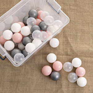 Pembe-Gümüş-Beyaz-Şeffaf Havuz Topları 50'li 7 cm