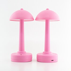Pembe Şarjlı Masa Lambası