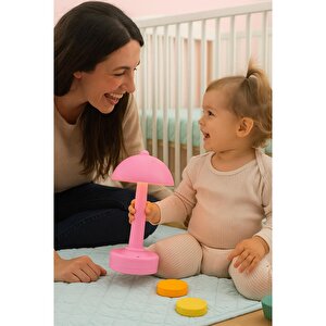 Şarjlı ve 3 Kademe Işık Ayarlı Masa Lambası Pembe