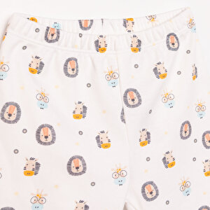 Erkek Bebek Pijama Takımı İnterlok Çıtçıtlı Pambuliq Pijama Takımı Bisiklet Yaka Uzun Kol Koyu Sarı