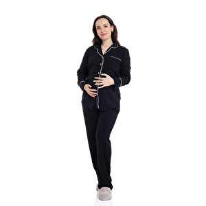 Baby Mom Pijama Takımı, Siyah, S