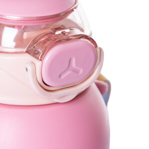 Pipetli Su Matarası 650 ml Pembe Pipetli Su Matarası 650 ml Pembe