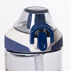 Pipetli Tritan Çocuk Su Matarası 500 ml Mavi-Beyaz